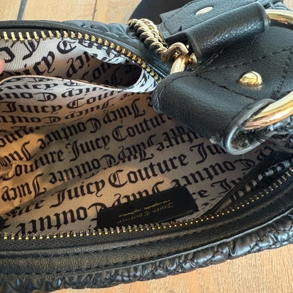 Juicy Couture Y2K Black Quilted Shoulder Bag with Gold Chain - Picture 5 of 6